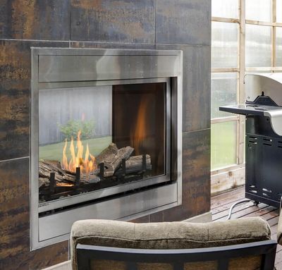 Montigo: 38" Divine See-Through Traditional Outdoor Fireplace (Standing Pilot)