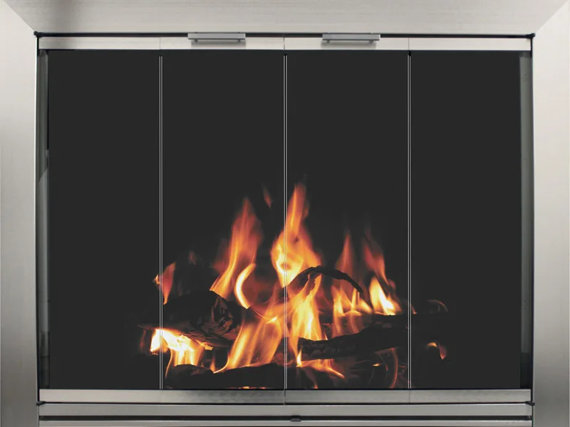 Stoll Avalon aluminum fireplace glass door