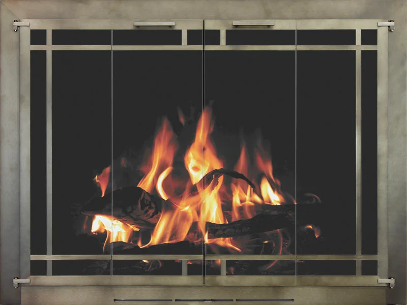 Stoll Bar Iron traditional fireplace glass door