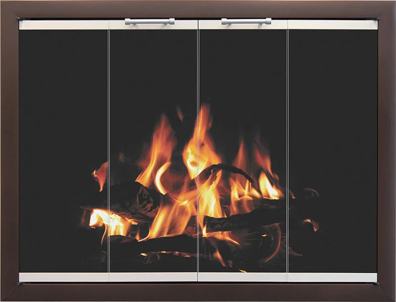 Stoll Brentwood aluminum fireplace glass door