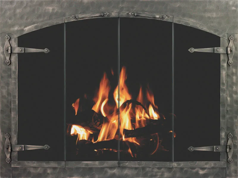 Stoll Forged Iron rustic fireplace glass door