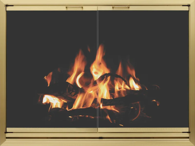 Stoll Huntington aluminum fireplace glass door