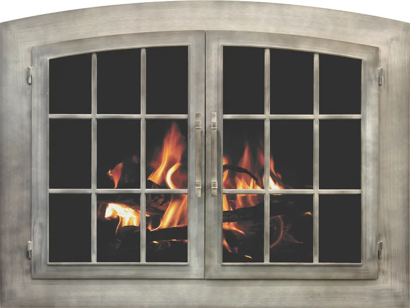 Stoll Industrial rustic fireplace glass door