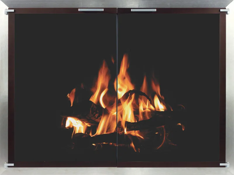 Stoll Stainless modern fireplace glass door