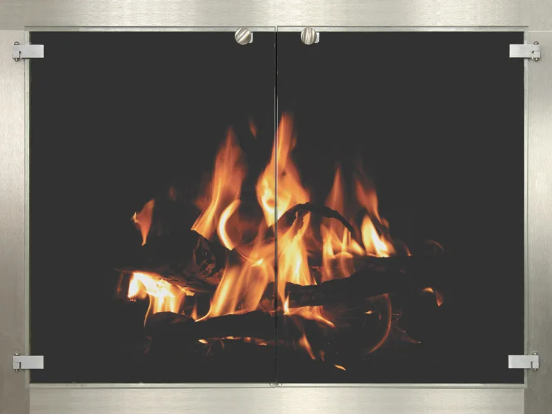 Stoll Totalview modern fireplace glass door